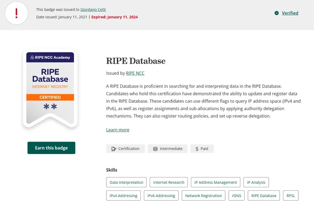 RIPE Database Associate 2021